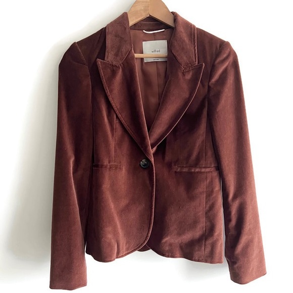 Aritzia Jackets & Blazers - Mona Velvet Walnut Brown Wilfred Artizia Blazer 2